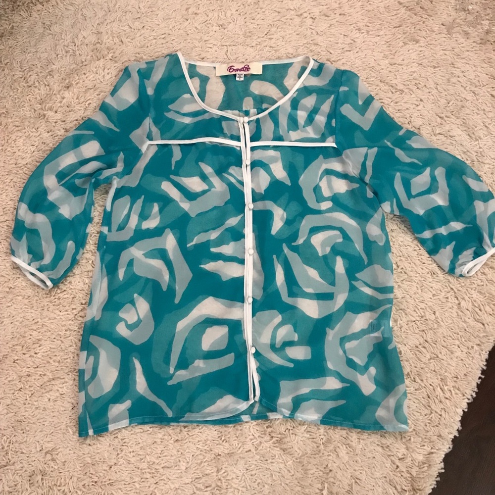 Francesca’s Emmelee Patterned Sheer Top